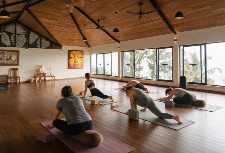 Jóga a pilates v prostoru Yasmin Hill, Srí Lanka